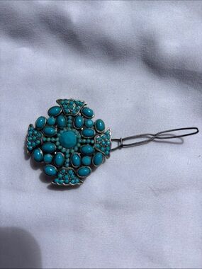 Turquoise Cluster Floral Hairpin - Women Jewelry